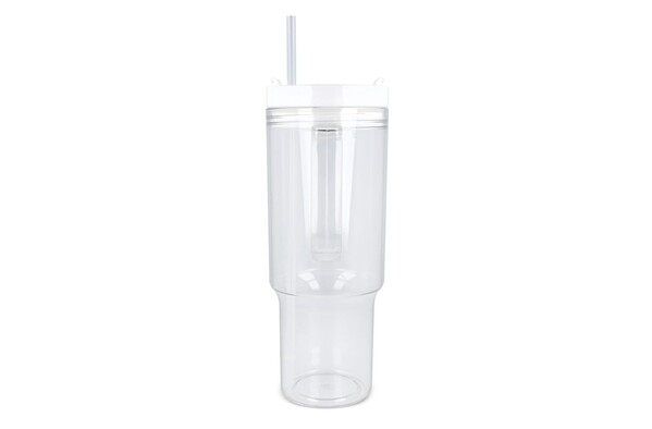 Miami mug with handle transparent 1.2 L R-PET - Transparent / White