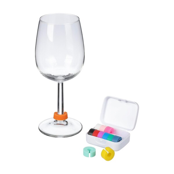 Marqueurs de verres à vin Ringo | 12 pcs - blanc