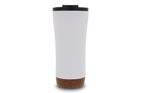 Mug double paroi avec base en liège 480ml - Blanc