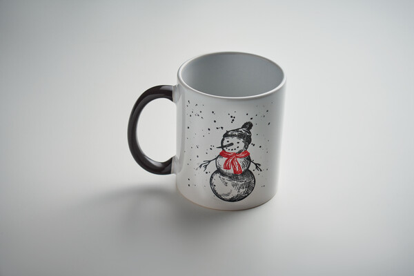 Ceramiczny kubek 300ml Festimug - Czarny / Czerwony