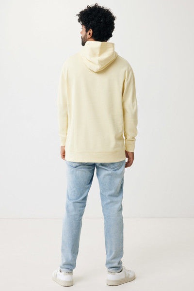 Mikina s kapucí a bočními kapsami Iqoniq Yengo z rec. bavlny - Cream Yellow / L