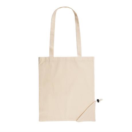 Foldable personalised cotton bag with drawstring folding