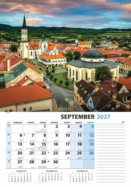 Nástenný Kalendár Slovensko Z Výšky 2027