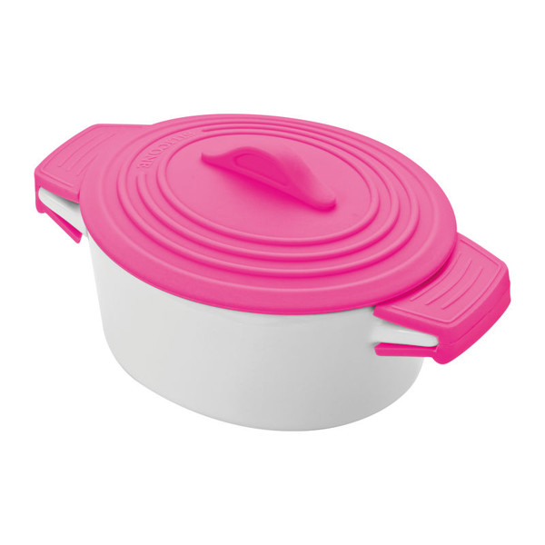 Porcelain Pot with Silicone Lid DELHI - Pink