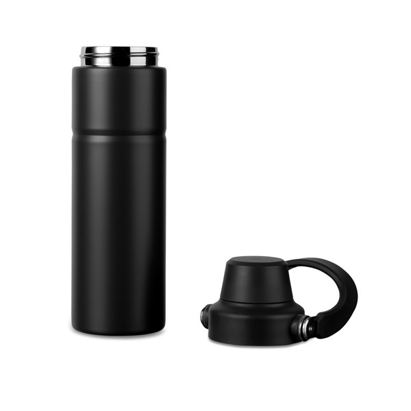 VINGA Baltimore trek RCS fľaša z rec. Nerez. ocele 600 ml - Čierna