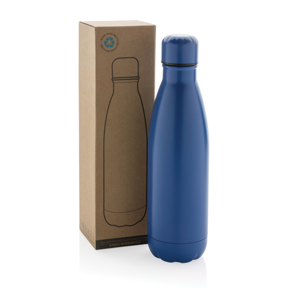 Bouteille d'eau en acier inox recyclé certifié RCS Eureka - Bleu