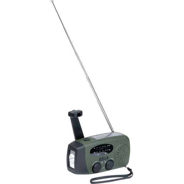 Hand-crank emergency radio BENEDETTA - Dark Green