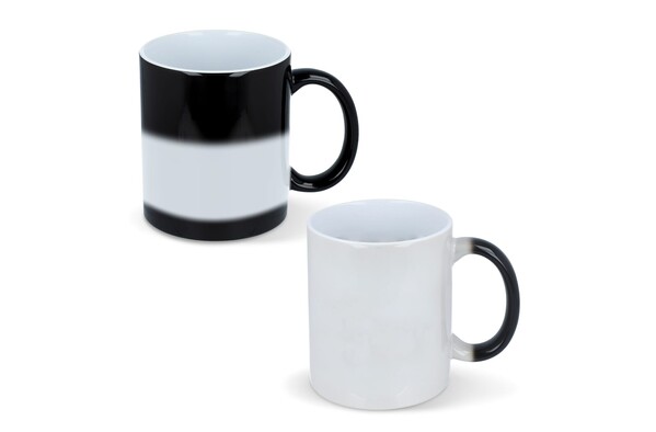 Mug magique Oslo subli 300ml - Noir / Blanc