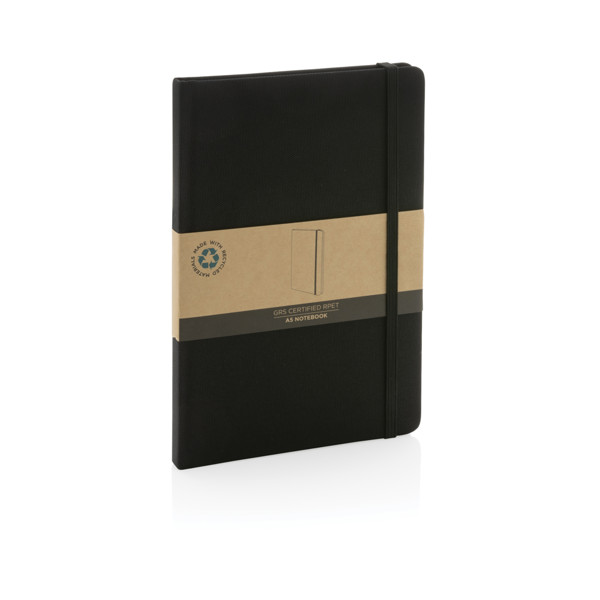 GRS certified RPET A5 notebook - Black / Black