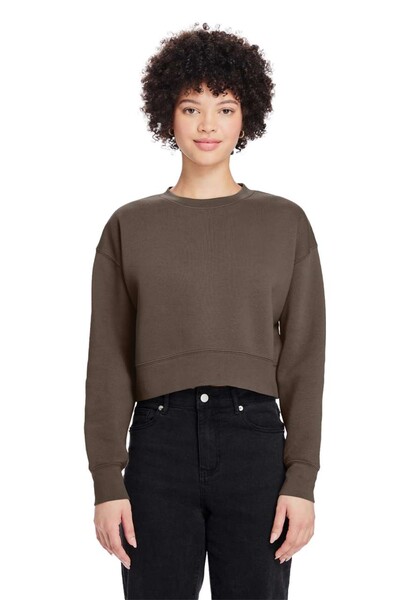 Womens Relaxed Crop Crewneck - Black / XS