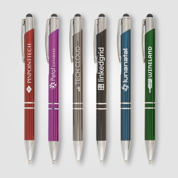 Crosby Shiny Pen w/Top Stylus - Assorted / Laser