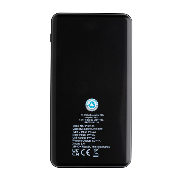 Xd Collection powerbank 8000 mAh, brezžična moč 5W