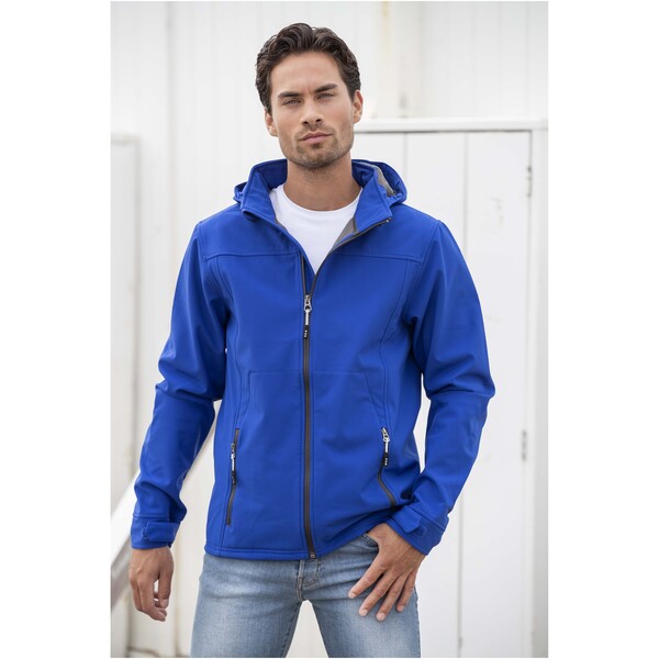Langley men's GRS recycled softshell jacket - Black / S