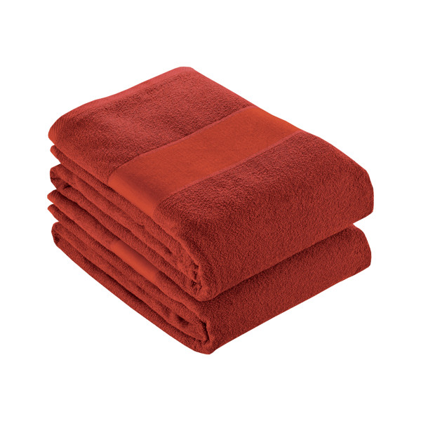 Frottee Aus 100 % Baumwolle ( 350 Gr M2 ) Mit Bedruckbarem Opaca-Band (70X140 Cm) - Rot
