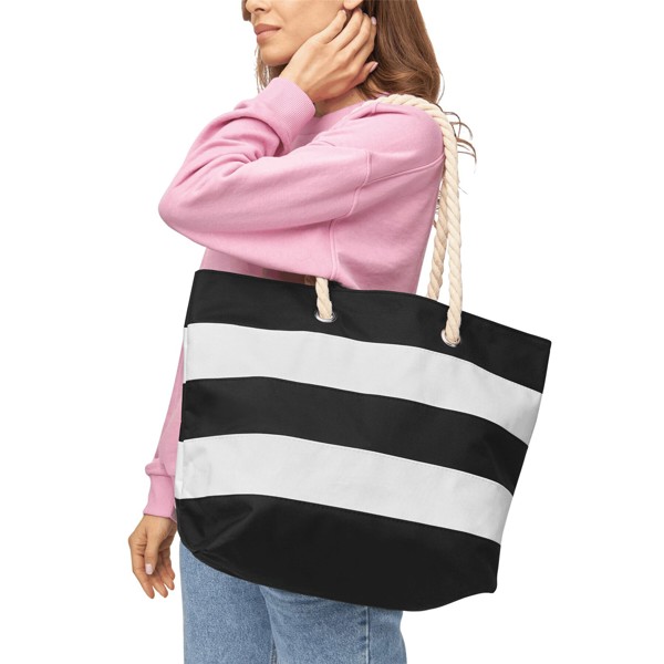 Strandtasche Sylt - Schwarz / Weiß