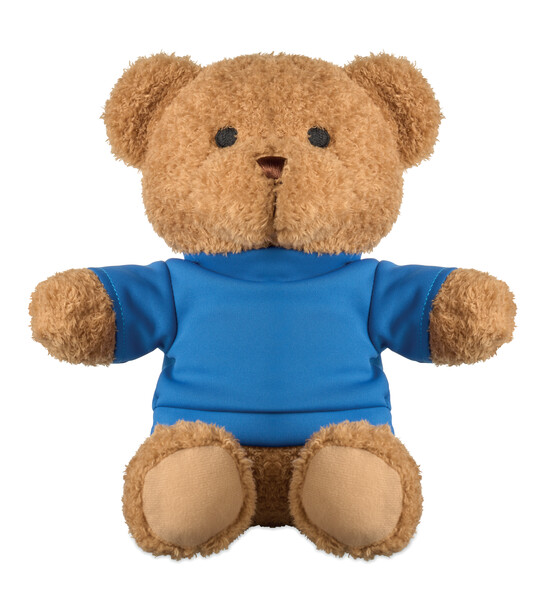Peluche Ourson t-shirt 23cm Jackie - Bleu