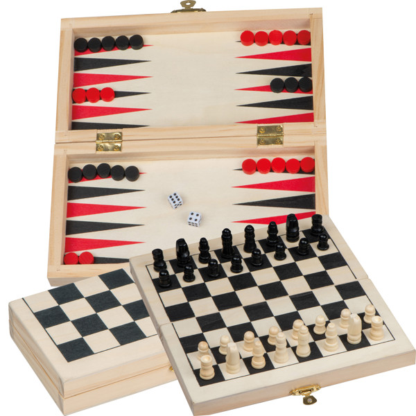 MARCO Joc Backgammon - Șah - Dame - Beige