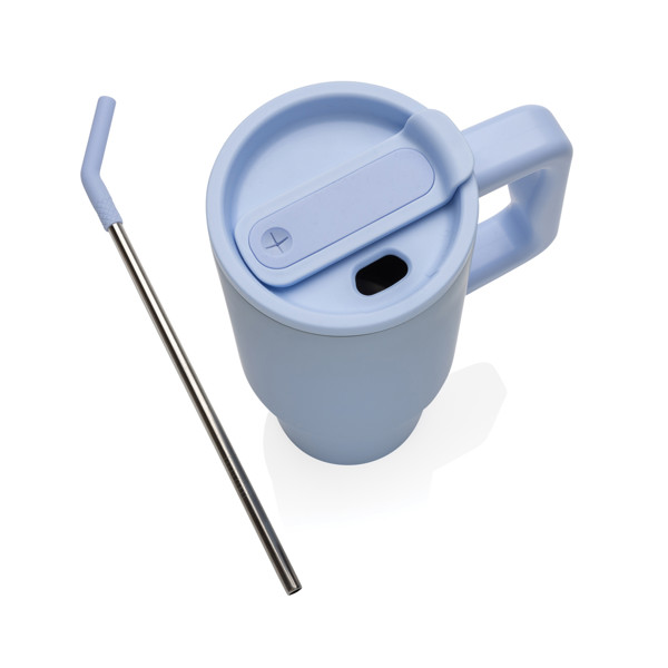 Mug 900ml en acier inoxydable recyclé Embrace RCS - Bleu Clair