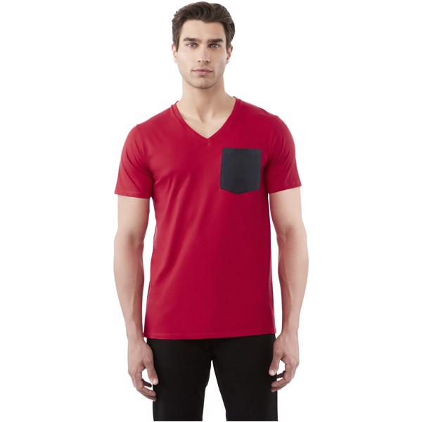 Gully pánské pocket tričko s krátkým rukávem - Tmavě červená / Navy / XS