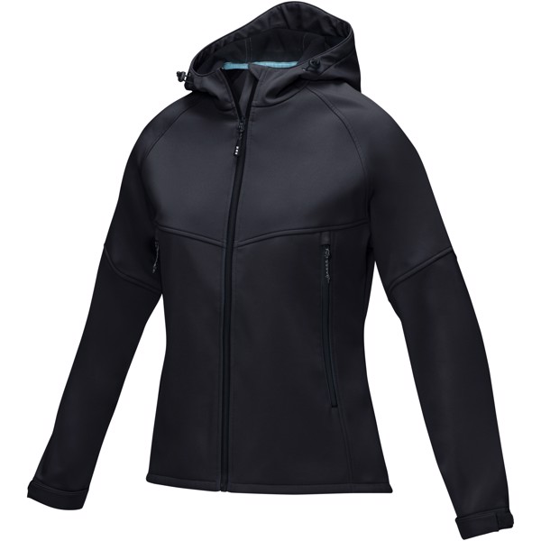 Coltan women’s GRS recycled softshell jacket - Solid black / XL