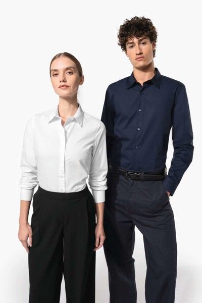 Ladies’ Long-Sleeved Cotton Poplin Shirt - White / L