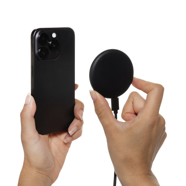 Magnapad wireless charger 15W, recycled ABS - Black