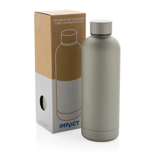 Bouteille isotherme 500ml en acier inoxydable recyclé RCS - Argent
