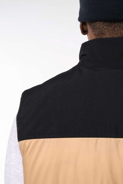 Unisex Bi-Tone Padded Bodywarmer - Wet Sand / Black / S