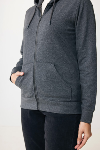 Iqoniq Abisko recycled cotton zip through hoodie - Heather Anthracite / L