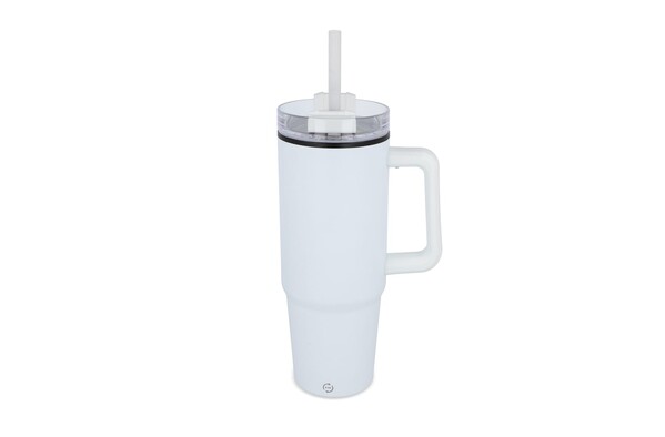 Tasse Miami avec poignée et paille 800ml - Blanc