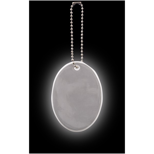 RFX™ H-12 Reflektierender, ovaler Anhänger - weiss