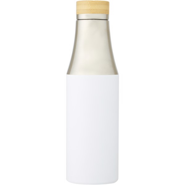 Garrafa de 540 ml de cobre isolada a vácuo em aço inoxidável com tampa de bambu "Hulan" - Branco