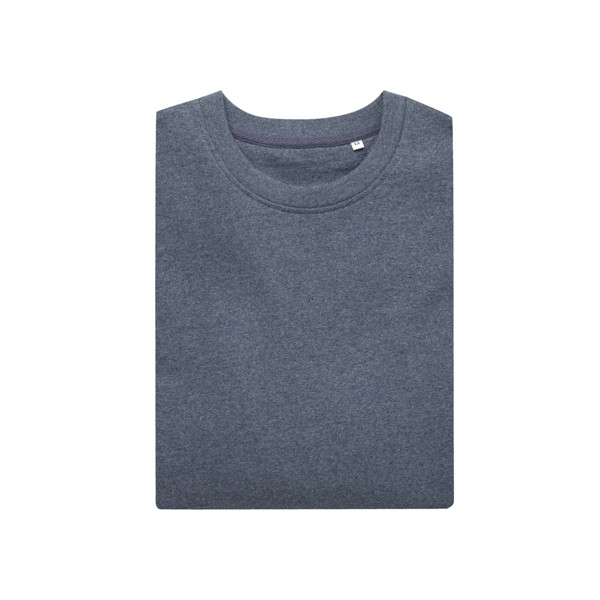 Pull à col rond en coton recyclé non teinté Iqoniq Denali - Heather Navy / L