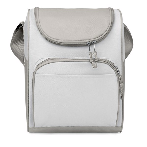Cooler bag with front pocket Zipper - White