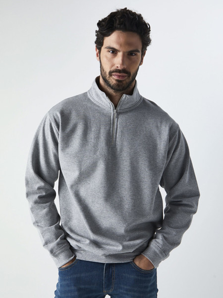 Zip Neck Sweat - White / XL