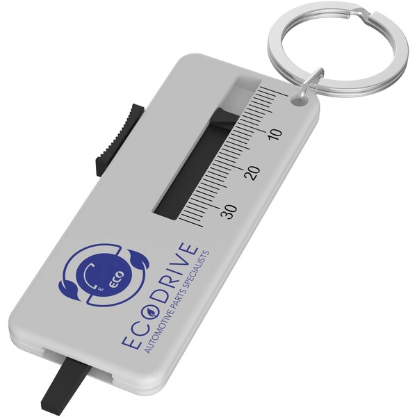 Rove recycled tyre tread check keychain - White