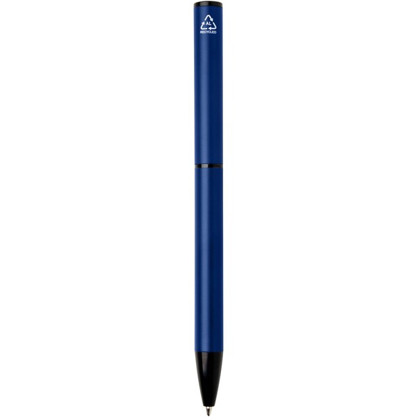 Verton recycled aluminium twist ballpoint pen with sleeve (blue ink) - Ocean Blue