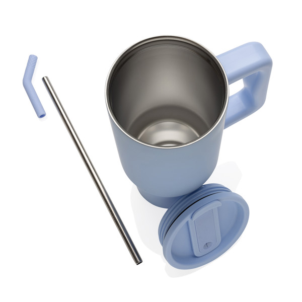 Mug 900ml en acier inoxydable recyclé Embrace RCS - Bleu Clair