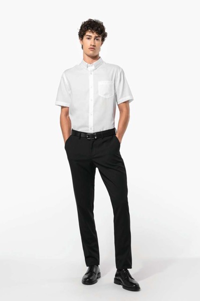 Men's Short-Sleeved Non-Iron Shirt - White / L