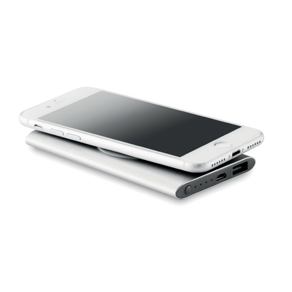 Power Bank wireless 4000mAh Power&Wireless - Argento Opaco
