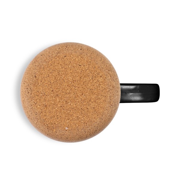 CONSTELLATION CORK. Keramický hrnček s korkovým podstavcom 320 ml - Čierna