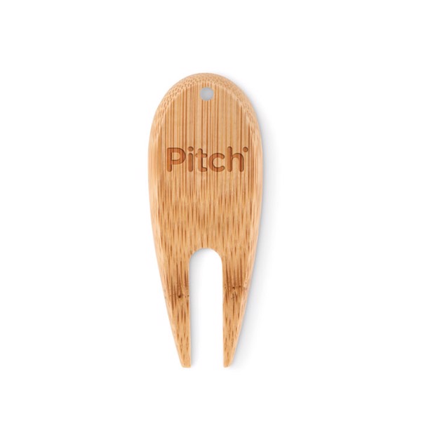 Bogey golf divot tool bamboo, 70x25 mm