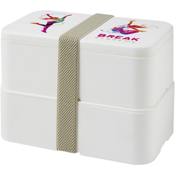 MIYO double layer lunch box - White / White / Pebble Grey