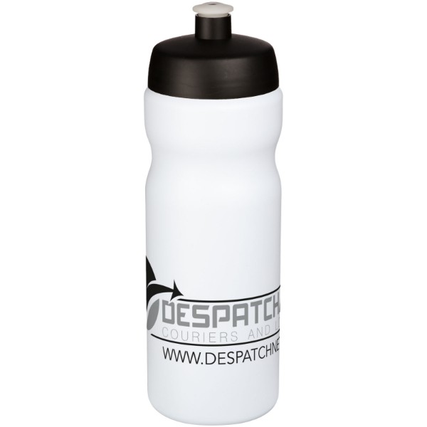 Garrafa desportiva de 650 ml "Baseline® Plus" - Branco / Preto Liso