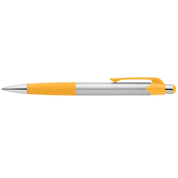 Smoothy Recycled Plastic Colour Grip Pen - Yellow / Silkscreen
