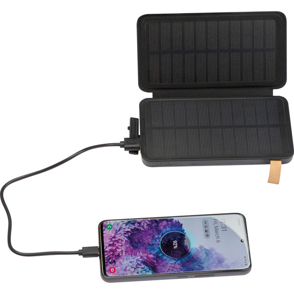 Solar powerbank 8,000 mAh BRUNA - Black