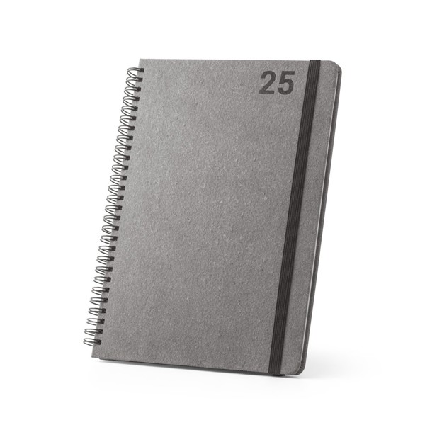 SIMMEL B5. Agenda B5, con anillas, de cuero (58% reciclado)