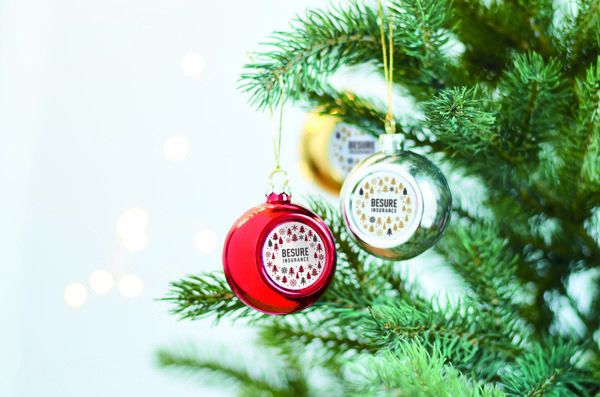 Happy Ball Christmas bauble 6 cm PP - Gold