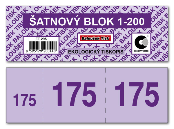 Šatnové Bloky 1-200 Čísel