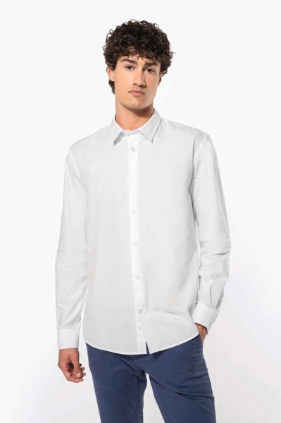 Men Long-Sleeved Easy Care Shirt Without Pocket - White / 2XL